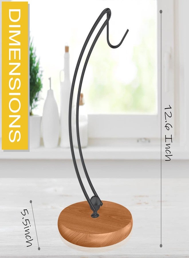 Signice Banana Holder Stand - Patented Modern Tree Hanger With Wood Base and Stainless Steel Rack for Home Kitchen Use, Doesn't Tip Over (New Black) - Image 2
